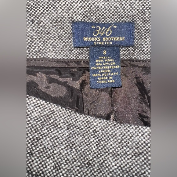 Brooks Brothers Brown Tweed Pencil Skirt Size 8 Wool Blend Knit Straight - Picture 4 of 5